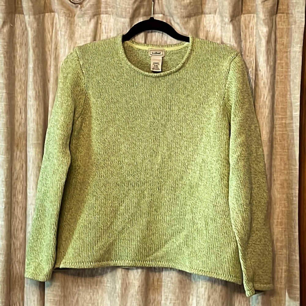 LL Bean spring green sweater